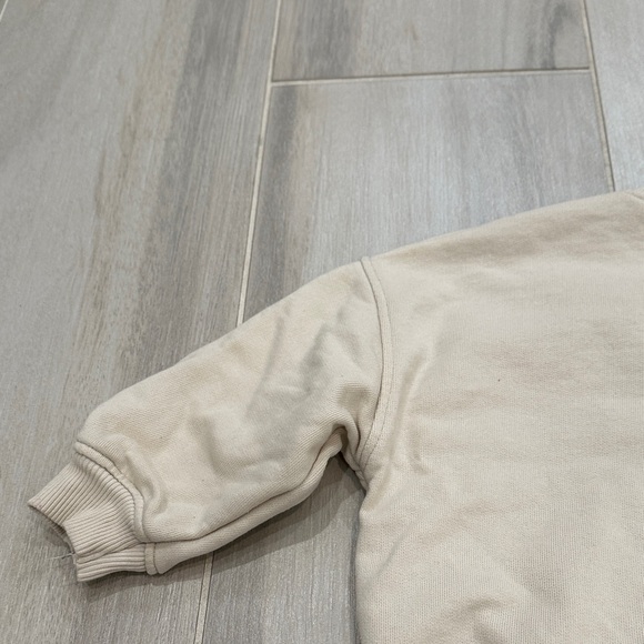 Zara 4T Kids Button Down Sweatshirt Beige and Beige Leggings Outfit - Picture 11 of 11